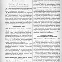 0381 - Page 374 - Partie scientifique. L’actualité scientifique. Les Sociétés Savantes. Paris. Académie de médecine. Sérothérapie de la gangrène gazeuse, (19-12-1939) / L’oxygénothérapie mobile, (19-12-1939) / Troubles pathologiques observés chez des ouvriers d’une cartoucherie, (19-12-1939) / Hygiène et prophylaxie : le train d’hygiène et le train laboratoire, (9-1-1940)