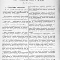 0412 - Page 405 - Partie scientifique. De l'importance de l’injection rythmique du sang ou de ses succedanes (sang conservé, plasma humain, sérum de bayliss, de normet ou physiologique) dans l'hémorragie aiguë, et le choc. I. — Anémie aiguë hémorragique