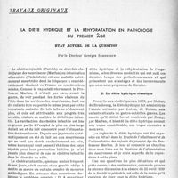 0454 - Page 447 - Partie scientifique. Travaux originaux. La diète hydrique et la réhydratation en pathologie du premier âge. Etat actuel de la question