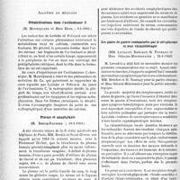 0463 - Page 456 - Partie scientifique. L'actualité scientifique. Les Sociétés Savantes. Paris. Académie de médecine. Décalcifications dans l’avitaminose C, (9-1-1940) / Plasma et anaphylaxie, (16-1-1940) / Les plaies de guerre contaminées par le streptocoque et leur chimiothérapie, (23-1-1940)