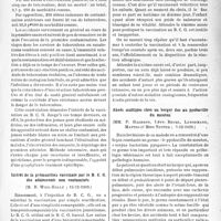 0464 - Page 457 - Partie scientifique. L'actualité scientifique. Les Sociétés Savantes. Paris. Société médicale des hôpitaux de Paris. La tuberculose dans un groupe d’élèves infirmières, (15-12-1939) / Intérêt de la prémunition vaccinale par le B. C. G. des adolescents non contaminés, (15-12-1939). Abcès multiples chez un berger dus au pyobacille du mouton, (3-12-1939)