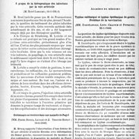 0507 - Page 500 - Partie scientifique. L'actualité scientifique. Les Sociétés Savantes. Paris. Académie de chirurgie. A propos de la thérapeutique des infections par la voie artérielle, (10-1-1940) / Ostéotomie correctrice dans une maladie de Paget, (10-1-1940) / Académie de médecine. Typhus endémique et typhus épidémique de guerre. Problème de la vaccination, (23-1-1940)