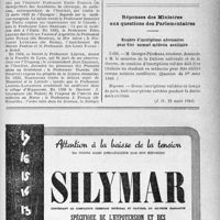 0520 - Page XXXIX-513 - Dernières nouvelles. Louis Dartigues et l’Union médicale latine. Liste des conférences des Voix latines et de leurs confèrenciers / Réponses des Ministres aux questions des Parlementaires. Nombre d’inscriptions nécessaires pour être nommé médecin auxiliaire