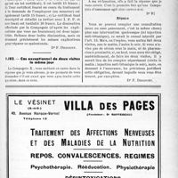 0526 - Page XLV-519 - Correspondance. Application des tarifs d'honoraires. Accidents du travail. Prix des certificats descriptifs / Cas exceptionnel de deux visites le même jour