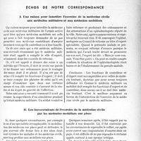 0536 - Page 529 - Propos du jour. Échos de notre correspondance. I. Une raison pour interdire l’exercice de la médecine civile aux médecins militaires et aux médecins mobilisés / II. Les inconvénients de l’exercice de la médecine civile par les médecins mobilisés sur place