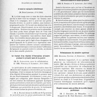 0601 - Page 594 - Partie scientifique. L'actualité scientifique. Les Sociétés Savantes. Paris. Académie de chirurgie. L’entorse calcanéo-cuboïdienne, (17-1-1940) / Le travail d’un hôpital d’évacuation primaire pendant le premier mois de la guerre, (31-1-1940) / Plaies articulaires et suture primitive, (24-1-1940) / Schwannomes du membre supérieur, (31-1-1940) / Emploi comme auto-greffon de la crête iliaque postérieure, (31-1-1940)