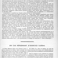 0612 - Page 605 - Partie professionnelle, Hygiène, Assistance, Mutualité, Intérêts corporatifs, Variétés. Bulletin de l’Actualité. A propos de la situation du corps médical / Un cas répugnant d’exercice illégal
