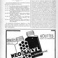 0673 - Page 666-VIII - Dernières nouvelles. Naissances / Ligue médicale de défense professionnelle, « Le Sou Médical » / Réponses des Ministres aux questions des Parlementaires. Conditions d’admission au grade de médecin sous-lieutenant