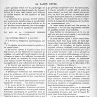 0698 - Page 691 - Partie professionnelle, Hygiène, Assistance, Mutualité, Intérêts corporatifs, Variétés. Bulletin de l’Actualité. La psychologie clinique objective, (Science nouvelle), (Suite), par le Docteur Marcel Viard. Sa raison d’être. Les buts de la psychologie clinique objective / L’évaluation des forces invisibles de l’homme