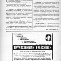 0723 - Page 716-X - Dernières nouvelles. Clinique médicale de l’Hôtel-Dieu / Académie de médecine / Faculté de médecine de Toulouse / Association corporative des étudiants en médecine de Paris / Morbihan / La Roche-Posay