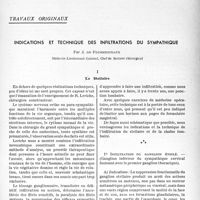 0726 - Page 719 - Partie scientifique. Travaux originaux. Indications et technique des infiltrations du sympathique, par J. de Fourmestraux. I, Le Stellaire