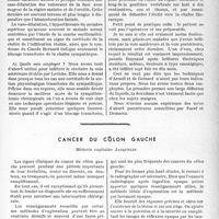 0730 - Page 723 - Partie scientifique. Travaux originaux. Indications et technique des infiltrations du sympathique, par J. de Fourmestraux. I, Le Stellaire / Cancer du côlon gauche, Médecin capitaine Jacquelin