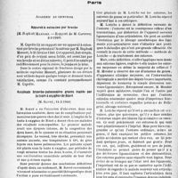 0793 - Page 786 - Partie scientifique. L'actualité scientifique. Les sociétés savantes. Paris. Académie de chirurgie. Appareil à extension par broche, (6-3-1940) / Accidents broncho-pulmonaires gravés traités par la tante à oxygène de Binet, (14-2-1940)