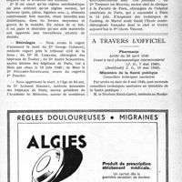 0872 - Page VII-861 - Dernières nouvelles. L’aidé aux diabétiques / Nécrologie [Drs George Clément, H. Lemaire, André Schaeffer, Armand Siredey, Pr Pl. Mauclaire, Drs A. Jousset, Thierry de Martel / A travers l’officiel