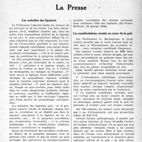 0890 - Page 877 - Partie scientifique. L'actualité scientifique. La Presse. Les maladies des ligaturés [(La Presse Médicale, 16 janvier 1940)] / Les manifestations rénales au cours de la gale [(La Médecine, janvier 1940)]