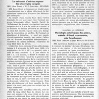 0891 - Page 878 - Partie scientifique. L'actualité scientifique. Les Sociétés Savantes. Paris. Académie de médecine. Le traitement d’extrême urgence des hémorragies suraiguës, 12-3-1940 / Académie de chirurgie. Physiologie pathologique des gelures, maladie d’abord vaso-motrice, puis thrombosante, 14-2-1940