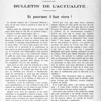 0892 - Page XLIII-879 - Partie professionnelle, Hygiène, Assistance, Mutualité, Intérêts Corporatifs, Variétés. Bulletin de l’actualité. Et pourtant il faut vivre !