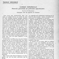 0916 - Page 901 - Partie scientifique. Travaux originaux. Clinique chirurgicale. Péritonite généralisée par perforation appendiculaire, par M. J. P. Tourneux