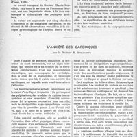 0919 - Page 904 - Partie scientifique. Travaux originaux. Les Thèses. Prolapsus génital et colpopérinéorraphie, Dr Cl. Rouvillois (Thèse, 1939)." / L'anxiété des cardiaques, par le Docteur R. Deschamps