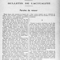 0922 - Page 905 - Partie professionnelle, Hygiène, Assistance, Mutualité, Intérêts Corporatifs, Variétés. Bulletin de l’actualité. Paroles de retour