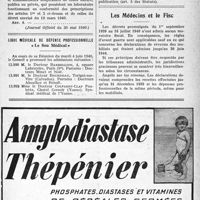 0930 - Page XXI-911 - Dernières nouvelles. Diagnostic biologique de la grossesse / Ligue médicale de défense professionnelle, « Le Sou Médical » / Les Médecins et le Fisc