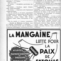 0939 - Page 920-VI - Dernière nouvelles. Faculté de Médecine de Paris / Faculté de Médecine de Paris / Clinique de la Tuberculose / Préfecture de Police / Légion d’honneur