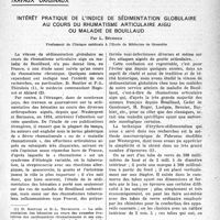 0944 - Page 925 - Partie scientifique. Travaux originaux. Intérêt pratique de l’indice de sédimentation globulaire au cours du rhumatisme articulaire aigu ou maladie de bouillaud, par L. Béthoux