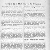 0956 - Page 937 - Partie professionnelle, Hygiène, Assistance, Mutualité, Intérêts Corporatifs, Variétés. Exercice de la Médecine par les Étrangers