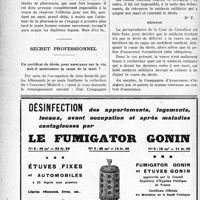 0971 - Page 952-XXXVIII - Correspondance. Exercice de la pharmacie. Délai pour la vente d’une pharmacie par la veuve du pharmacien / Secret professionnel