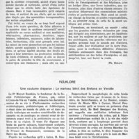 0996 - Page 977 - Partie professionnelle, Hygiène, Assistance, Mutualité, Intérêts Corporatifs, Variétés. Corporation sanitaire / Folklore. Une coutume disparue : Le marteau bénit des Bretons en Vendée