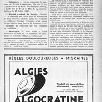 1012 - Page VII-993 - Dernières Nouvelles. Ligue nationale française contre le péril vénérien / Naissance / Hôpital général de Nevers / Nécrologie [Dr Joffrion] / Erratum / A travers l’officiel
