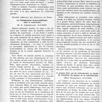 1029 - Page 1008 - Partie scientifique. L’actualité scientifique. Les Sociétés Savantes. Paris. Académie de chirurgie. Plaie du coeur diagnostiquée radiologiquement:, (6-3-1940) / Société médicale des hôpitaux de Paris. Le frémissement hydrocéphalique chez le nourrisson, (15-3-1940) / Urticaire émotive avec sensibilisation à l’émotion, (23-2-1940) / A propos d’un cas de sclérodermie en bande ; de l’inutilité, du danger de la radiothérapie, (15-3-1940)