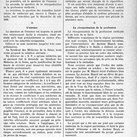 1032 - Page 1011 - Partie professionnelle, Hygiène, Assistance, Mutualité, Intérêts Corporatifs, Variétés. Questions professionnelles médicales actuelles