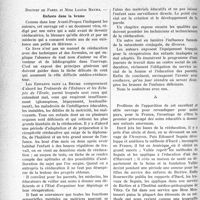 1037 - Page 1016 - Partie professionnelle, Hygiène, Assistance, Mutualité, Intérêts Corporatifs, Variétés. Bibliographie. Enfants dans la brume par Docteur de Parel et Mme Louise Matha