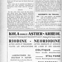 1045 - Page 1022-XLIV - Correspondance. Question médico-militaire. Droit à pension d’un militaire tombé malade en captivité / Accidents du travail. Le « tout compris » est maintenu pour les accidents agricoles