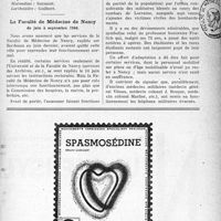 1054 - Page IX-1031 - Dernières Nouvelles. Hôpitaux de Paris. Liste des chefs de service d’électro-radiologie à la date du 25 août 1940 / La Faculté de Médecine de Nancy [G. Lavalée]