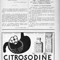 1078 - Page XXXVII-1055 - A travers l’officiel. Secrétariat à la Famille et à la Santé / Correspondance. Application des tarifs d’honoraires. 1° Assurances sociales : pour soins à l’hôpital, la tarification varie suivant la catégorie de l’hôpital. 2° Accidenté du travail hospitalisé