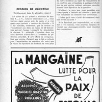 1083 - Page 1060-XLII - Correspondance. Fiscalité. Imposition à la contribution mobilière / Cession de clientèle. Etablissement dans le périmètre réservé