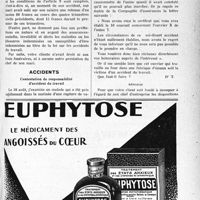 1126 - Page XLIX-1103 - Correspondance. Assurances sociales. Droits de la veuve d’un assuré social victime d’un accident du travail aux prestations de l’assurance-maternité / Accidents. Contestation de responsabilité d’accident du travail
