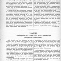 1155 - Page 1132 - Partie professionnelle, Hygiène, Assistance, Mutualité, Intérêts Corporatifs, Variétés. L’hibernation artificielle. I. - Locataires mobilisés / Variétés. L’obsession macabre des rois d’Espagne depuis Charles-Quint