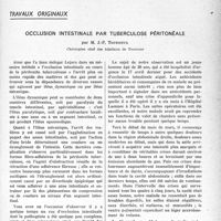 1174 - Page 1151 - Partie scientifique. Travaux originaux. Occlusion intestinale par tuberculose péritonéale, par M. J.-P. Tourneux