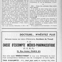1196 - Page XXXIX-1173 - Application des tarifs d’honoraires. Questions diverses. Situation d’un démobilisé atteint de tuberculose contractée au service / Droits d’un prisonnier libéré atteint d’une infirmité
