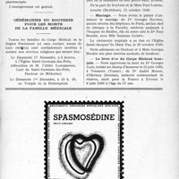1206 - Page XI-1183 - Dernières Nouvelles. Cérémonies du souvenir pour les morts de la famille médicale / Société de Médecine de Paris / Naissance / Mariage / Le livre d’or du Corps Médical français