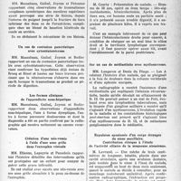 1222 - Page 1199 - Partie scientifique. L’actualité scientifique. Les Sociétés Savantes. Montpellier. Société des sciences médicales et biologiques de Montpellier et du Languedoc méditerranéen. Traumatismes complexes symétriques des membres supérieurs / Un cas de contusion pancréatique avec cytostéatonécrose / Les formes cliniques de l’appendicite sous-hépatique / Création d’une néo-vessie à l’aide d’une anse grêle dans l’extrophie vésicale / Lille. Société Médicale et anatomo-clinique. Cancer du caecum, vérifié histologiquement, opéré il y a 2 ans / Sur un cas de médiastinite avec myélosarcome / Expulsion spontanée d’un corps étranger du sinus maxillaire. Contribution clinique à l’étude de l’activité ciliaire de la muqueuse sinusienne