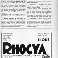 1250 - Page IX-1227 - Dernières Nouvelles. Hôpital Bellan. Clinique de phoniatrie / Hôpital général de Nevers. Service d’oto-rhino-laryngologie / Hôpital maritime de Pen-Bron / Naissances / Nécrologie [Drs Georges Lemoine, Legros, Wagner Jauregg]