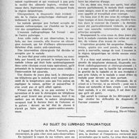 1265 - Page 1242 - Partie scientifique. Travaux originaux. Les faux cancers de l’estomac / Au sujet du lumbago traumatique