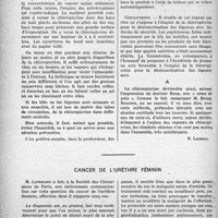 1307 - Page 1284 - Partie scientifique. Travaux originaux. Faculté de Médecine de Paris. La protection des produits alimentaires. Au sujet de l’emploi de la chloropicrine pour la désinsectisation des légumes secs / Cancer de l'urèthre féminin