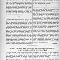 1385 - Page 1362 - Partie scientifique. Travaux originaux. Les indications opératoires dans les traumatismes craniens, M. le Professeur agrégé Sicard / Un cas de mort par inanition progressive consécutive à un régime carencé systématique