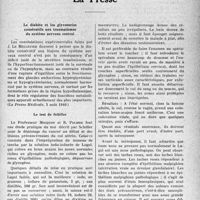1392 - Page 1369 - Partie scientifique. L'actualité scientifique. La Presse. Le diabète et les glycosuries consécutifs aux traumatismes du système nerveux central [(La Presse Médicale, 3 août 1940.)] / Le test de Schiller [(Paris- Médical, 13 juillet 1940.)]
