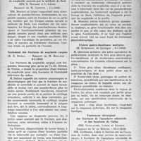 1394 - Page 1371 - Partie scientifique. L'actualité scientifique. Les Sociétés Savantes. Paris. Académie de chirurgie. Traitement des pseudarthroses douloureuses du scaphoïde carpien par la méthode de Beck, (1-5-1940) / Traitement des fractures du scaphoïde carpien, (8-5-1940) / Ulcères gastro-duodénaux multiples, (8-5-1940) / Traitement chirurgical des fractures de l’apophyse odontoïde et des luxations de l'atlas, (22-5-1940)